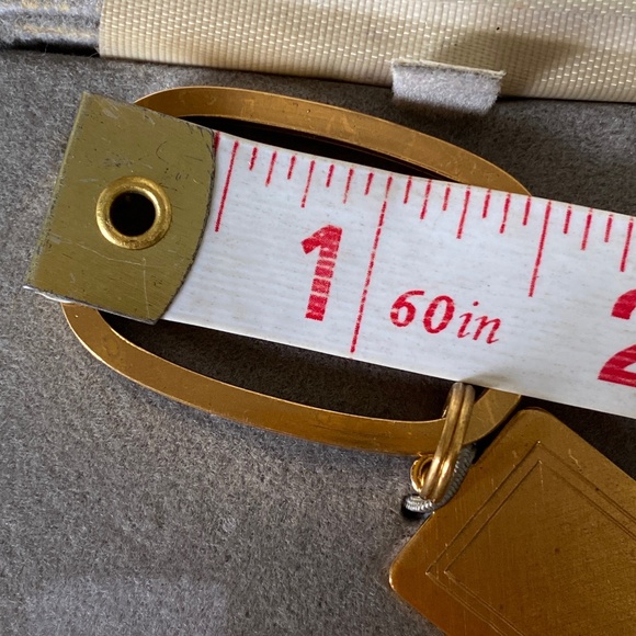 Gold Electroplate Keyring Satin Finish Rectangular - Picture 11 of 16